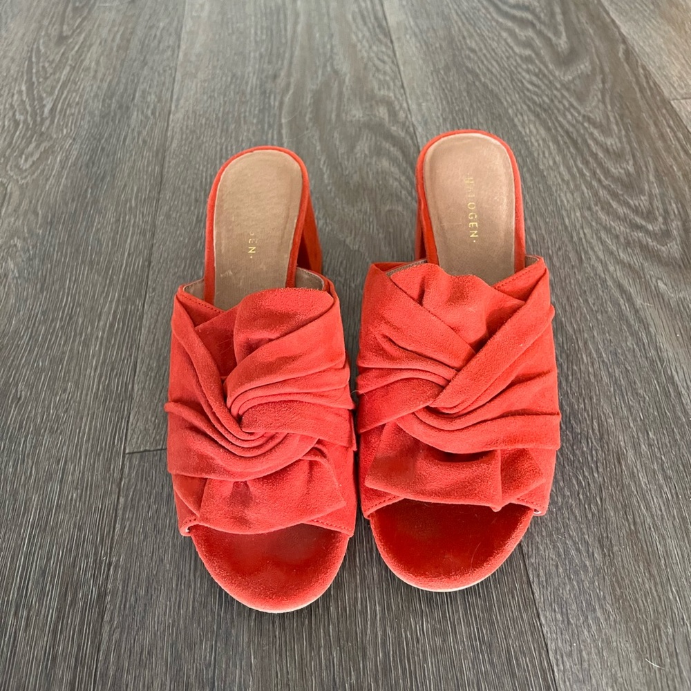 Coral suede mules size 7 perfect for spring